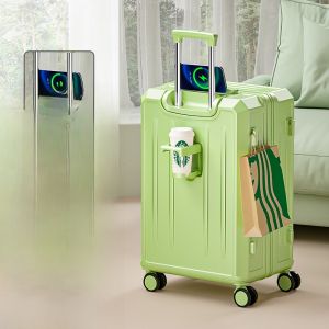 MIMANI | New 2025 Womens 20-Inch Carry-On Travel Suitcase Password Lock Pull Rod Small Capacity Leather Box For Men And Women