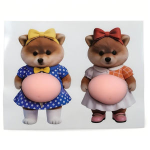Squishy 3D stickers Cat Dog Belly Squeeze Cartoon Cat Shiba Inu Anti-Collision Car Sticker Japan Korea Car Refrigerator Stickers