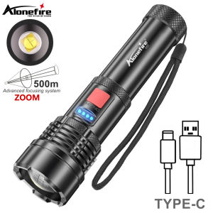 Alonefire X57 2500lumen zoom siêu sáng Đèn pin Led Type-C sạc USB ban đêm llighting đi bộ đường dài cắm trại nhà không thấm nước Đèn làm việc