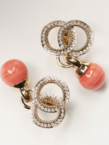 Hoa Tai Vòng Đôi Bằng Ngọc Bích Đỏ Tự Nhiên Trang Sức Thời Trang Kiểu Dáng Cổ Điển Trang Sức Không Cần Khoan Trang Sức Tai