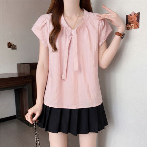 AIYITI | Stylish Pink Plus Size Short Sleeve Shirt For Summer