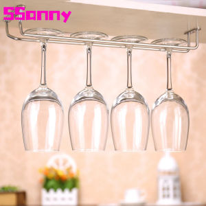 27cm single rows/double rows/three rows Wine Glass Rack Hanging Chrome Stemware Holder Under Cabinet Stainless Steel Kitchen Home Supplies