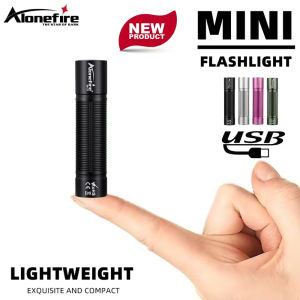 Alonefire SV127 Led Mini Portable Flashlight Travel Lamp USB Rechargeable Child Torch White Light