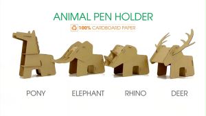 Đựng bút lắp ráp hình thú đồ đựng bút bằng giấy carton siêu cứng nhiều hình dáng