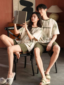 Cotton Summer Short Sleeve Shorts Leisure Couples Home Wear