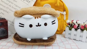 Pusheen Sandwich Biscuit Cat Throw Pillow Pusheen The Cat Plush Toy Cat Doll Soft Stuffed Pillow for Girlfriend Girls Children