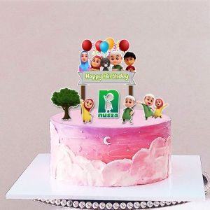 Topper cake Nussa & rara  Happy birthday hiasan kue ulang tahun