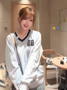 XIANGBAIWEI | Lace Trim V-Neck Long Sleeve Hoodie