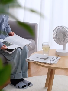 USB Portable Electric Fan Rechargeable 4 Speed Strong Wind Desktop Fan Adjustable Home Office Fan