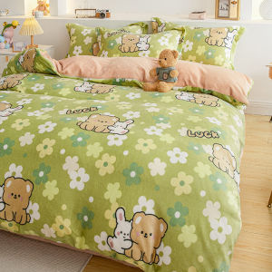 Kiss Dear | Coral Fleece Warm Double-sided Bed Set