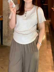 plus Size U-Neck Short Sleeve T-Shirt Womens Summer Slimming Top Cover up Commute Style Casual Fashion plus Size Design