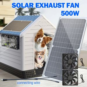 500WAll-Weather Solar Powered Exhaust Fan Automatic Rain or Shine Operation for Year-Round Greenhouse & Chicken Coop Ventilation