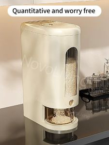 Novoliving 5KG/10KG Automatic Rice Dispenser Sealed Insect Proof And Moisture-Proof Rice Bucket Multi-Size Food Storage