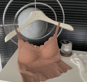 Áo Vest Ren Trắng Cổ Chữ V Áo Lót Ngực Áo Khoác Ngoài Không Tay Áo Vest Nữ Áo Lót Ngực Áo Vest Ren Một Mảnh