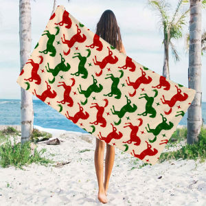 BILIBILI | christmas horse pattern Beach Towels Ultra Lightweight Quick Drying Super Absorbent Summer Essential Fast-Drying Towel for Beach