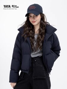YAYA | Ice Cream Series Winter Short Solid Stand Collar Down Jacket