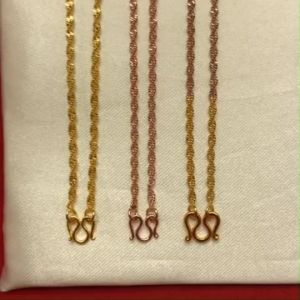 สร้อยคอลายดิสโก้ สีทอง 3K นาก ความยาว 18 นิ้ว เทียบเท่า 1 สลึง งานชุบ ใส่อาบน้ำได้ ใส่ได้ทุกโอกาส รุปถ่ายจากสินค้าจริง พร้อมส่ง