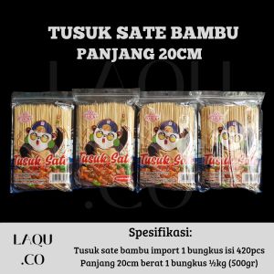 Tusuk sate bambu isi 420 pcs panjang 20cm