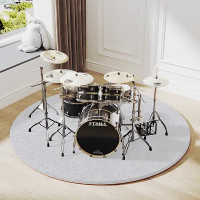 Noise-Reducing Vibration-Absorbing Anti-Slip Cuttable Drum Mat