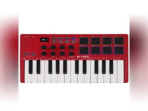M-VAVE | M-VAVE Red 25-Key MIDI Control Keyboard Mini USB Keyboard Controller with 25 Velocity Sensitive Keys 8 RGB Backlit Pads 8 Knobs