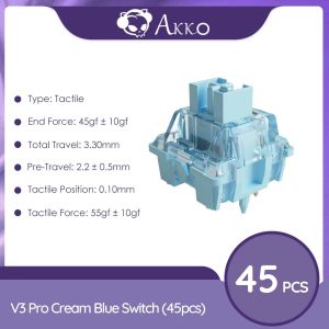 Akko | Akko V3 Pro Switches Tactile / Linear Switch for Mechanical Keyboard 45Pcs Pack Replaceable Outemu Gateron Cherry MX Keyswitch