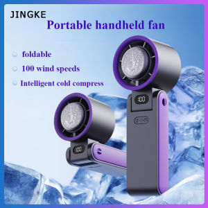Taoxilife พัดลมแบบมือถือวัตถุกึ่งตัวนำในระบบทำความเย็น3600MAh 100ชาร์จไฟได้พัดลมขนาดเล็กปรับความเร็วลมได้พับได้ความเร็วสูงเทอร์โบ Kipas Angin Portable แสดงผลแบบดิจิตอล LED