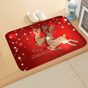 Thảm Trải Sàn Trong Nhà Chống Trượt Giáng Sinh Ông Già Noel Chào Mừng Cho Lối Vào Phòng Khách Phòng Tắm - Thảm Trải Sàn Bằng Vải Polyester Hoạt Hình