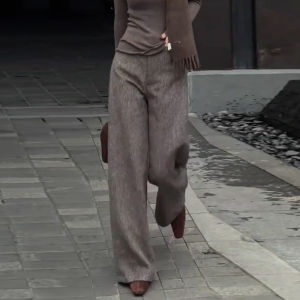 Winter 2026 New Stylish French Waist Loose Flare Trousers