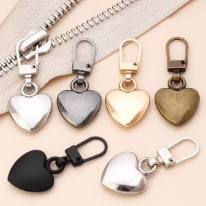 1/5 PCS Universal Heart Shape Zipper Pullers Detachable Replacement Metal Zipper Sliders Head Bags Clothing Zipper Repair