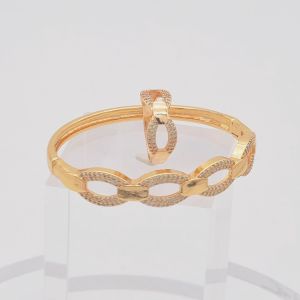 Hyl Jewelry 103S  Set Perhiasan Titanium Wanita Lapis Emas Silver Anti Karat Asli Dewasa Murah Korea Gelang Dan Cincin Perak Antikarat Termurah Tidak Luntur Untuk