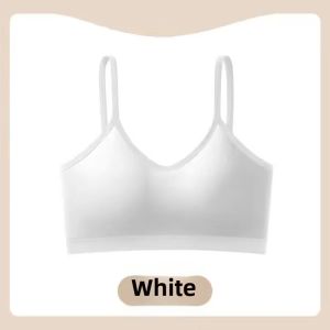 Pure Cotton Sports Bra for Girls No Steel Ring Gathered Vest Style Summer Versatile Underwear Comfortable Breathable Bralette