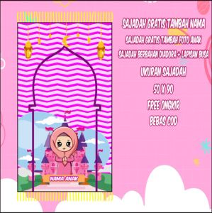 Sajadah Anak Karakter Gratis Tambah Nama Custom Kecil Treveling Deangan Motif laki laki Perempuan COD PRE ORDER