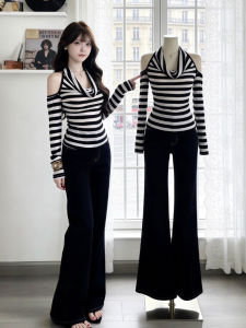 CHANGTONG | Quần Lót Áo Thun Sọc Trễ Vai Chic