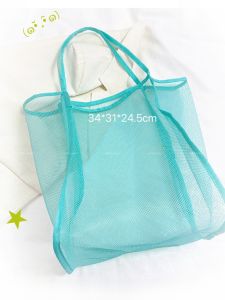 Large Size Swimming Bag Portable Foldable Transparent Mesh Single Shoulder Beach Bag for Mom Ins Style Childrens Backpack