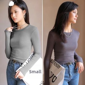 Miiow | Black Long Sleeve Round Neck Knitted Slim Fit Base Shirt Womens Autumn Winter New Style Inner Wear Shoulder Appropriate Top