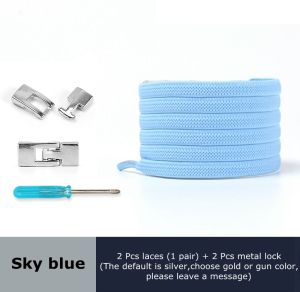 Elastic Shoelaces Flat Cross Metal Lock No Tie Shoelace Convenient And Fast 1 Second Wear Sneakers Lazy Laces 1 Pair