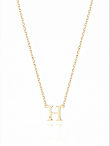 Custom Brand Font 18k Gold Necklace