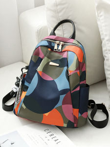 Fashionable Large Capacity Oxford Cloth Travel Backpack Womens Lightweight Portable School Bag Leisure Vertical Square Shape