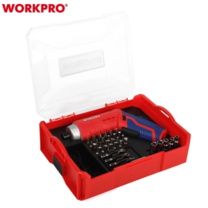WORKPRO - 34pc 3.7V Li-ion USB Rechargeable Pivoting Screwdriver Kit-RED WP460003 Original