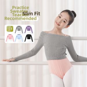 Ballet Training Sweater Jacket Long Sleeve One-Shoulder