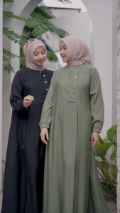 GAMIS POLOS LIKA DRESS ANNAISHAH EXSLUSIVE-GAMIS BASIC DRESS HITAM WANITA MUSLIMAH TERBARU