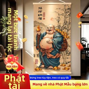 Tranh Phật Di Lặc Mời Tài Lộc Trang Trí Nhà