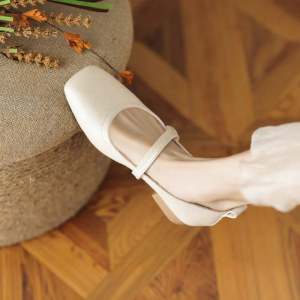 MIFEI | French Style Mary Jane Soft Leather Low Heel Flats