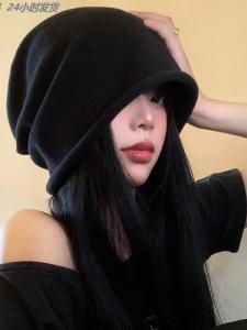 Warmth Stylish Winter Hat Womens Autumn Winter Ear Protection Overhead Hood Face Slimming Versatile Large Head Tassel Cap