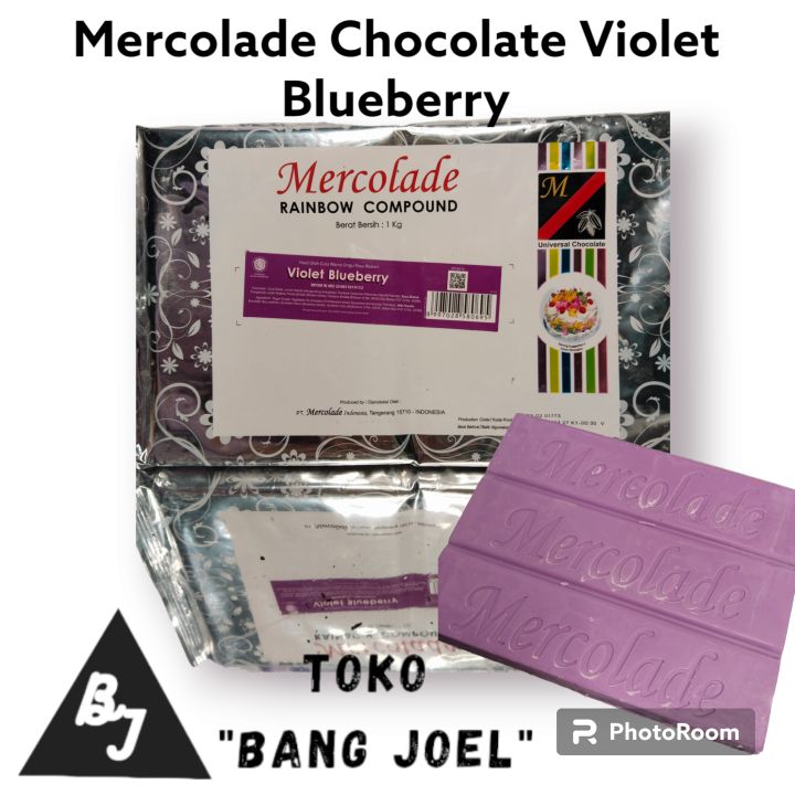 Mercolade chocolate compound rainbow blueberry repack 250gram / Coklat