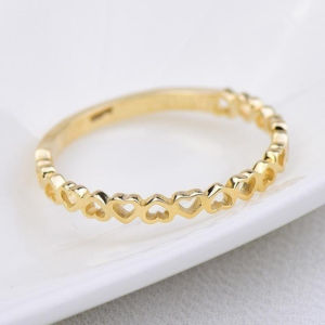 Huitan Exquisite Heart to Heart Finger Rings Women Simple Stylish Metal Rings Daily Wear Statement Accessories Drop Ship Jewelry