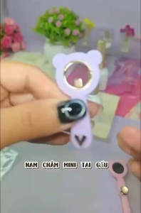 Nam châm hình gấu tạo hiệu ứng vòng tròn mix tim siêu xinh phụ kiện làm móng nail