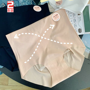 High Waist Ice Silk Thin Briefs Womens Lace Trim Cotton Butt Lifting Transparent Mesh Triangle Panties Comfortable Underwear