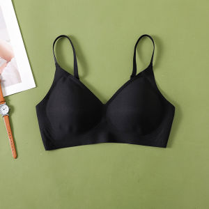 Silk Mulberry Wirefree Bra Smooth Thin Summer Underwear Comfortable Gathered Light Surface Ladies Vest Style Fixed Strap Bra