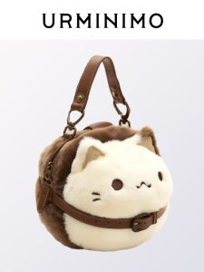 Cute Cat Plush Toy Womens Handbag 2025 New Cartoon Fur Bag Small Square Bag Shoulder Crossbody Bag Sweet Lady Style